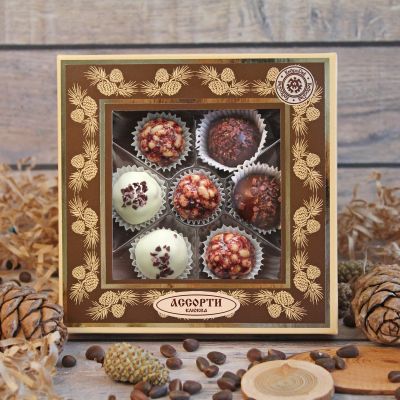 Конфеты "Кедровые с КЛЮКВОЙ "АССОРТИ в ШОКОЛАДЕ"